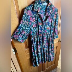 Natural Life Becca Mini Tiered Dress in colorful floral print